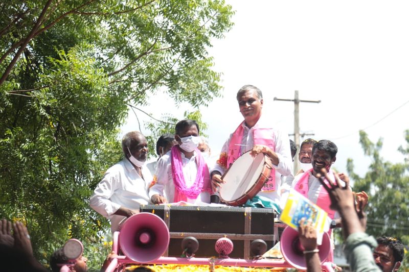 minister harish rao campaign at huzurabad bypoll