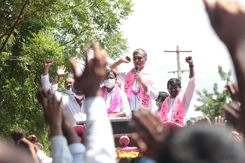minister harish rao campaign at huzurabad bypoll