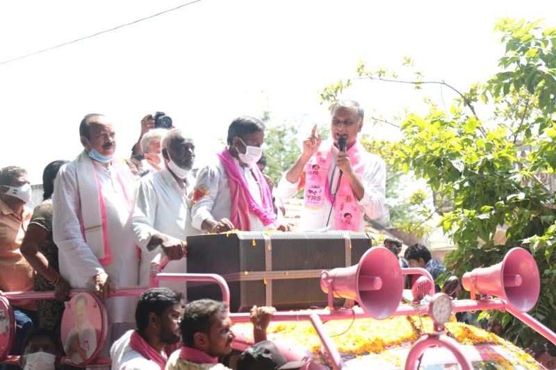 minister harish rao campaign at huzurabad bypoll