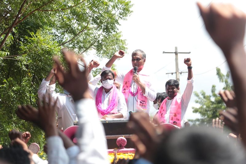 minister harish rao campaign at huzurabad bypoll