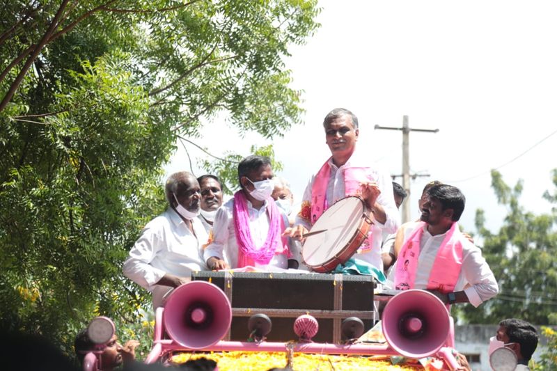 minister harish rao campaign at huzurabad bypoll