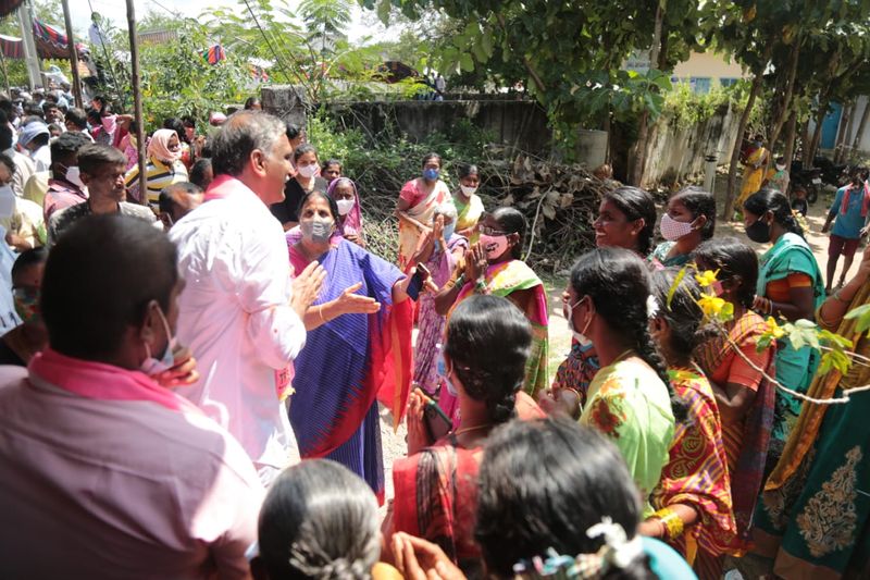 minister harish rao campaign at huzurabad bypoll