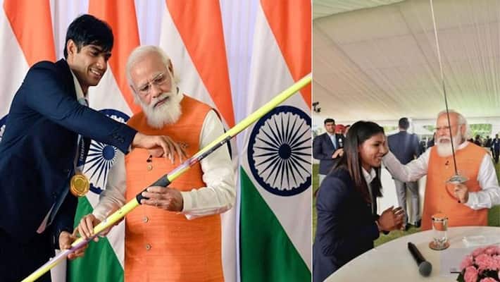 Golden boy Neeraj Chopra javelin which he gifted PM Modi sold for Rs 1.5 crore in E Auction Golden boy Neeraj Chopra javelin which he gifted PM Modi sold for Rs 1.5 crore in E Auction