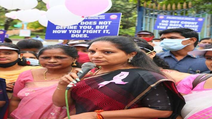 EX MP Kalvakuntla kavita participated in Cancer awareness program EX MP Kalvakuntla kavita participated in Cancer awareness program