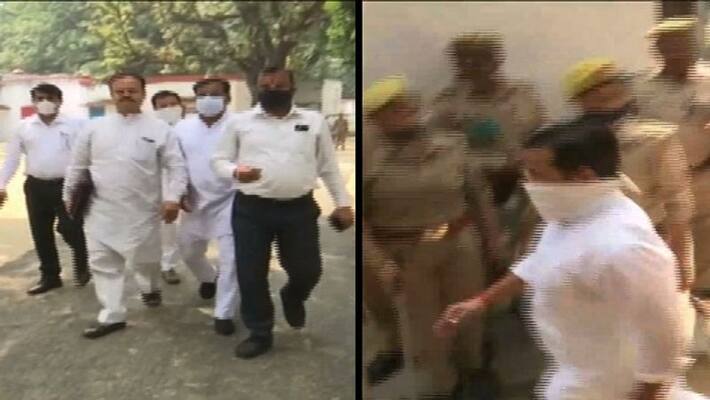 Lakhimpur violence - union minister son asis mishra presents for investigation Lakhimpur violence - union minister son asis mishra presents for investigation