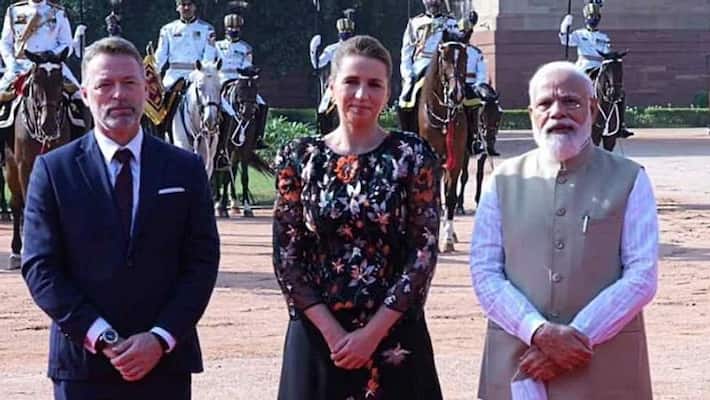 PM Modi and Danish PM Mette Frederiksen meet at Hyderabad House to hold bilateral talks PM Modi and Danish PM Mette Frederiksen meet at Hyderabad House to hold bilateral talks