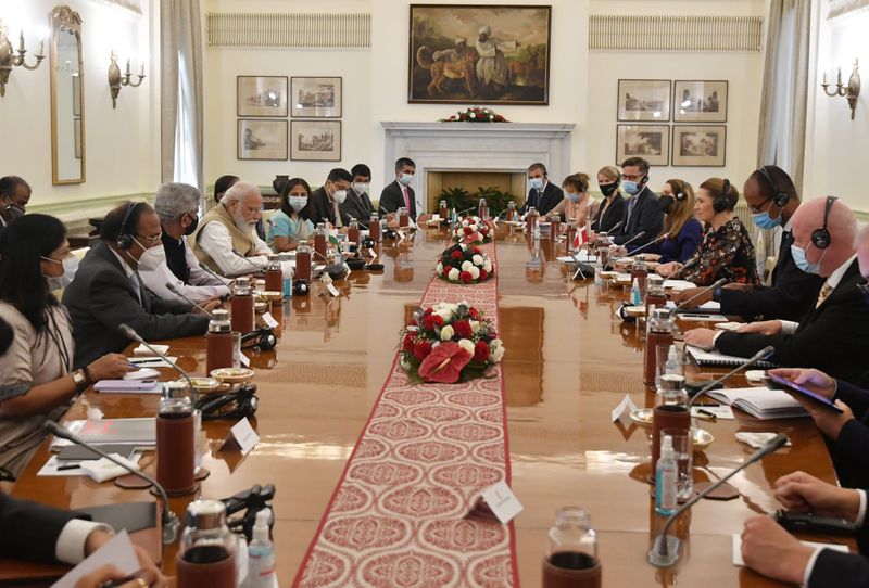 PM Narendra modi meets Denmark Prime minister Mette Frederiksen on her 3 day visit India ckm