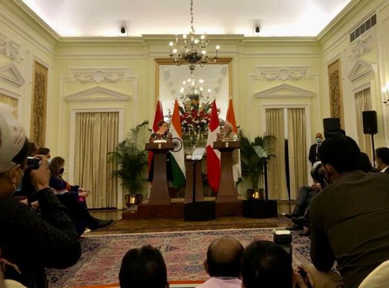 PM Narendra modi meets Denmark Prime minister Mette Frederiksen on her 3 day visit India ckm