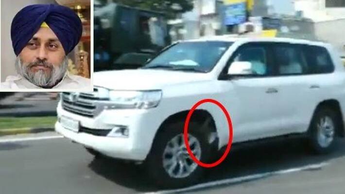 Punjab protesters attack sukhbir singh badal car, see video Punjab protesters attack sukhbir singh badal car, see video