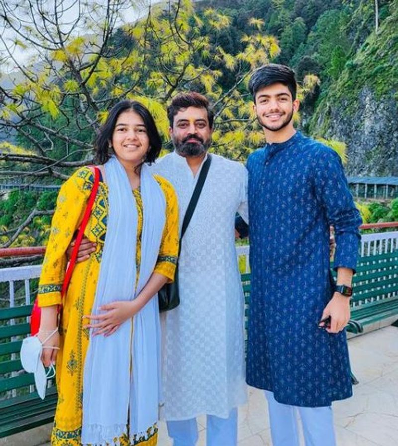 Jothe Jotheyalli fame Aniruddha take devotional trip to Jammu Kashmir Vaishnodevi with kids vcs