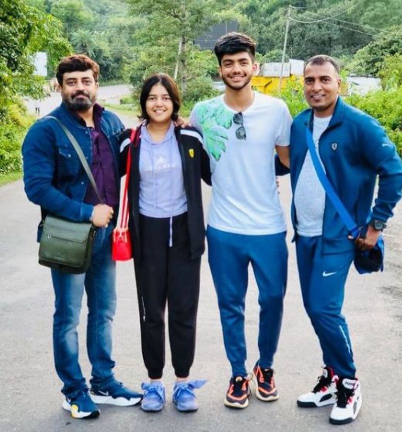 Jothe Jotheyalli fame Aniruddha take devotional trip to Jammu Kashmir Vaishnodevi with kids vcs