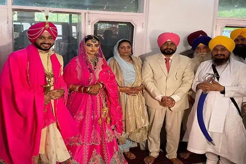 punjab cm charanjit channi son gets married in mohali, channidrove the grooms car