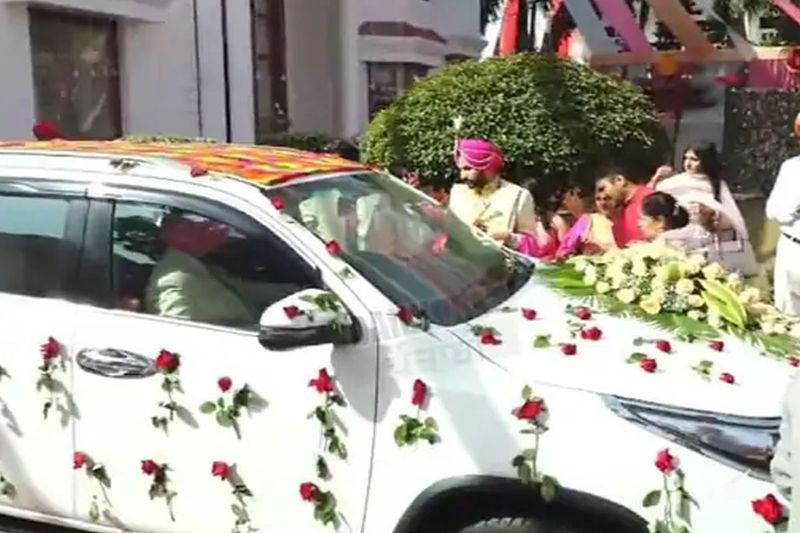 punjab cm charanjit channi son gets married in mohali, channidrove the grooms car