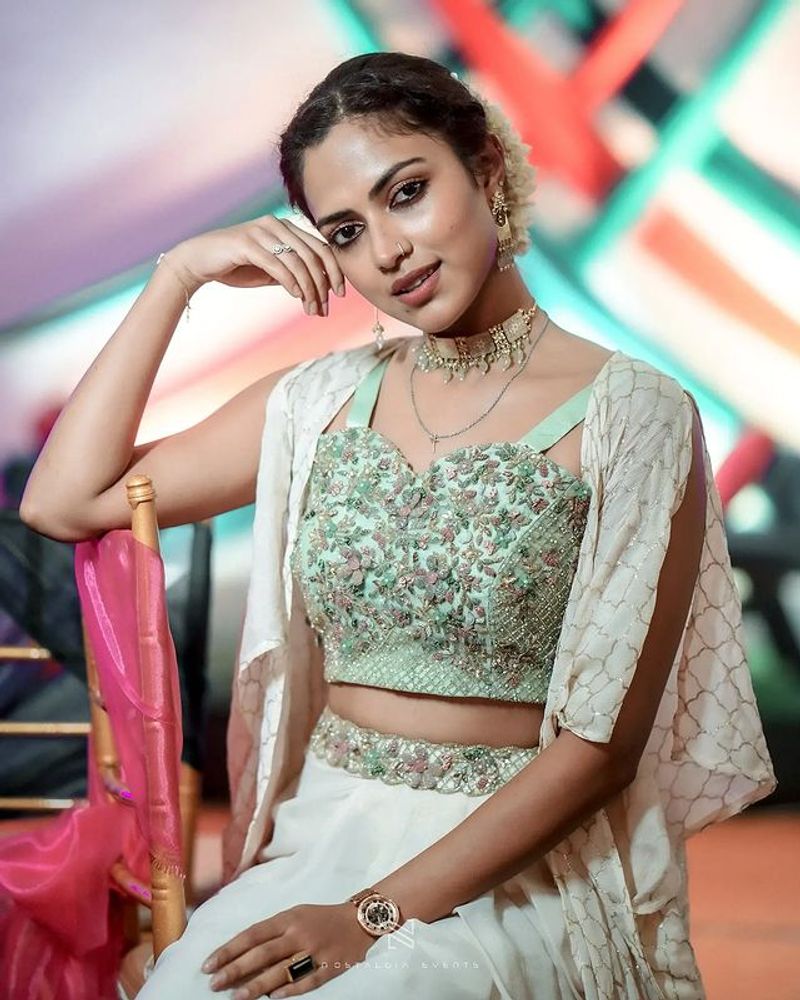 Actress amalapaul black color transparent saree stunning photos gone viral