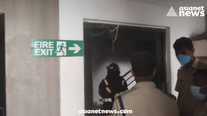 Fire in Thampanoor ksrtc bus terminal complex Fire in Thampanoor ksrtc bus terminal complex