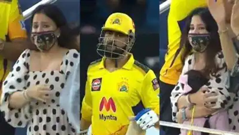 Saksh i-ziva to csk fans emotional after MS Dhoni finish the match against dc in IPL 2021 qualifier spb