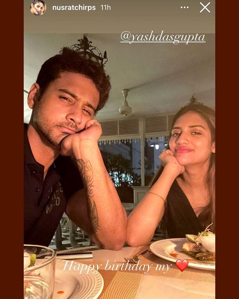 nusrat jahan celebrates durga puja with yash dasgupta see their unseen pic of pandal hopping BRD