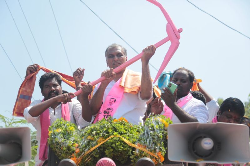 ministrer harish rao election campaign in huzurabad bypoll