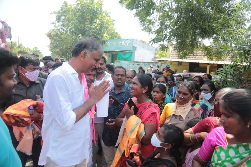 ministrer harish rao election campaign in huzurabad bypoll
