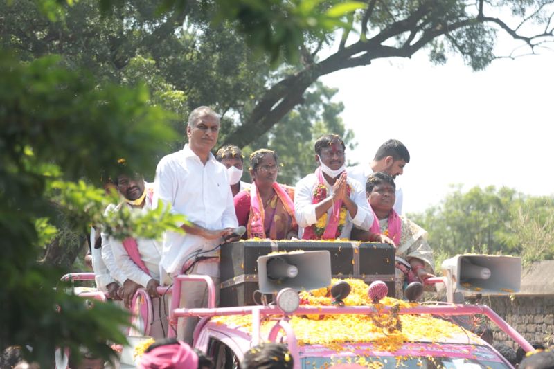 ministrer harish rao election campaign in huzurabad bypoll