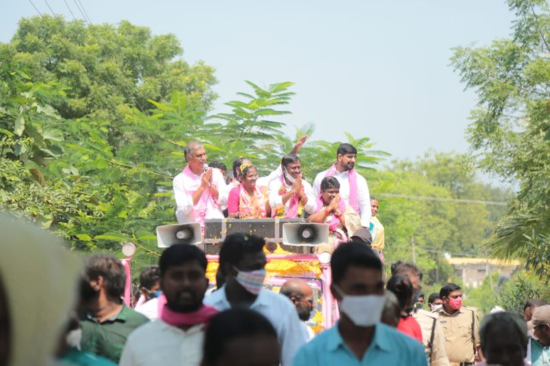 ministrer harish rao election campaign in huzurabad bypoll
