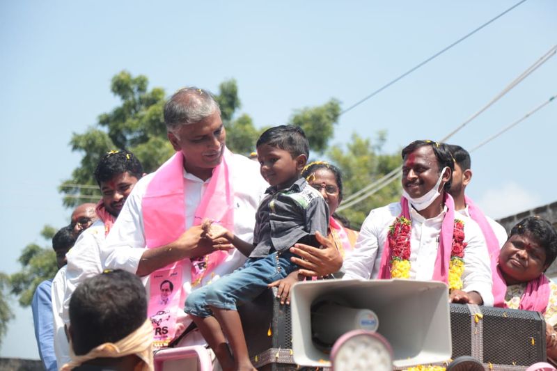 ministrer harish rao election campaign in huzurabad bypoll