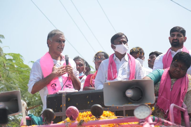 ministrer harish rao election campaign in huzurabad bypoll