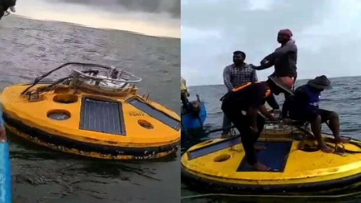 India wave rider buoy positioned at Arabian sea missing visuals of fishermen with machine goes viral on social media India wave rider buoy positioned at Arabian sea missing visuals of fishermen with machine goes viral on social media