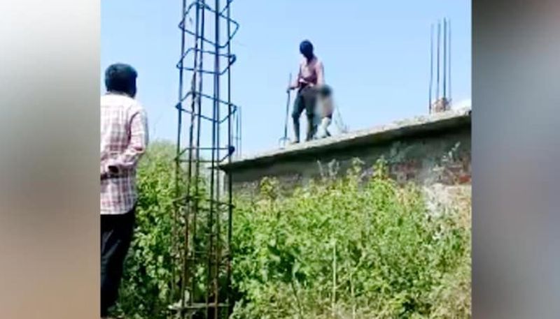 Madhya Pradesh, man in Raisen hanged one and half year old daughter and hurt her with trishul, police rescued toddler