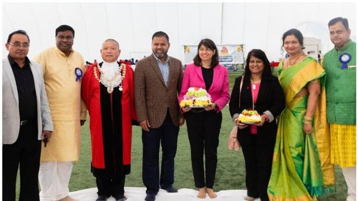 telangana NRI forum organised grand bathukamma event in london telangana NRI forum organised grand bathukamma event in london
