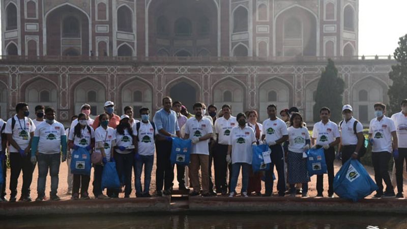 Union Minister Anurag Thakur participates in Clean India drive at Humayun Tomb in Delhi pod