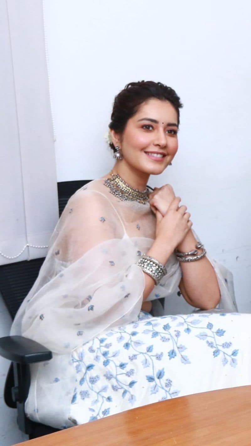 raashi khanna cleavage show with transparent dress netizens mind block