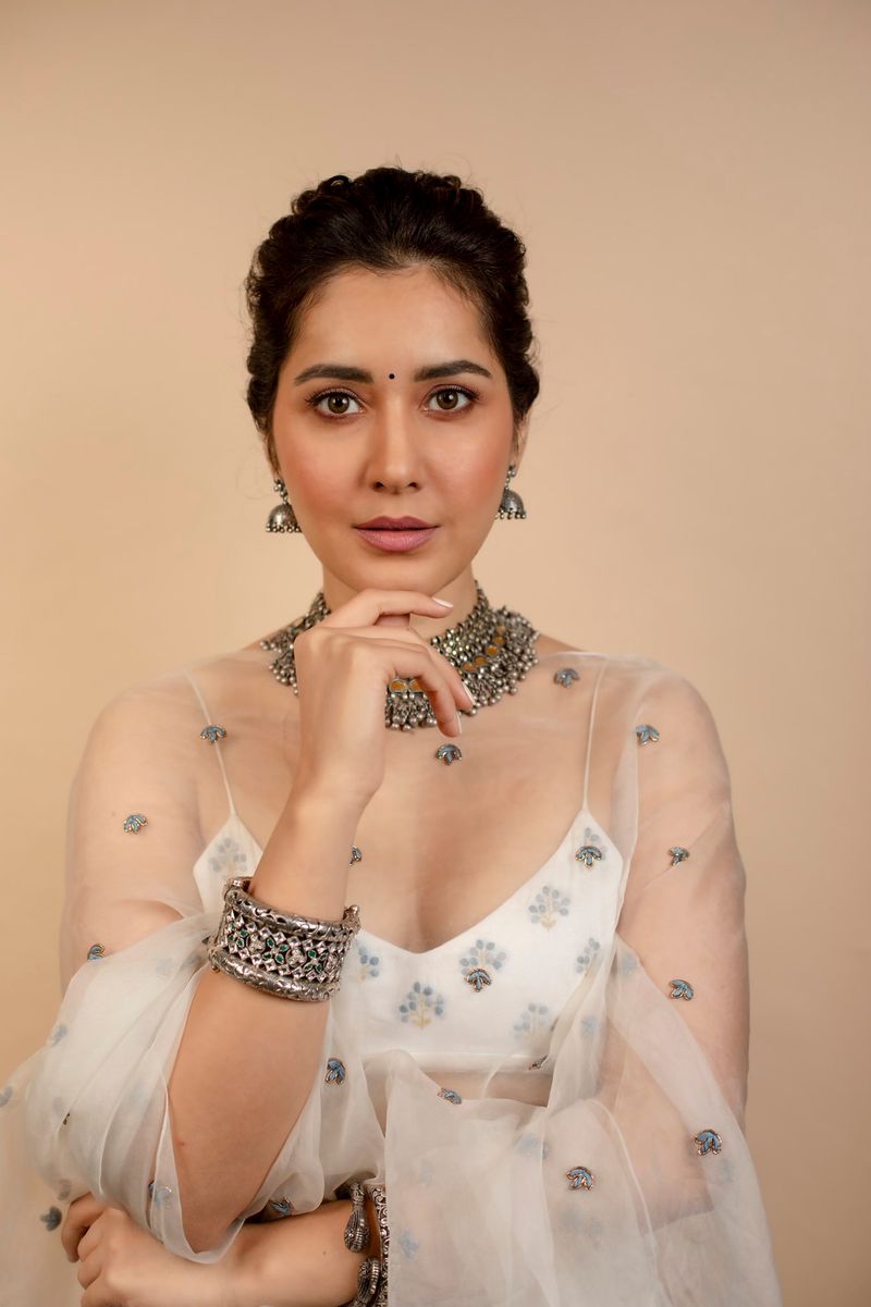 raashi khanna cleavage show with transparent dress netizens mind block