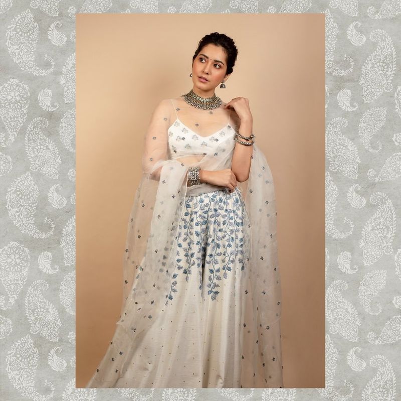raashi khanna cleavage show with transparent dress netizens mind block