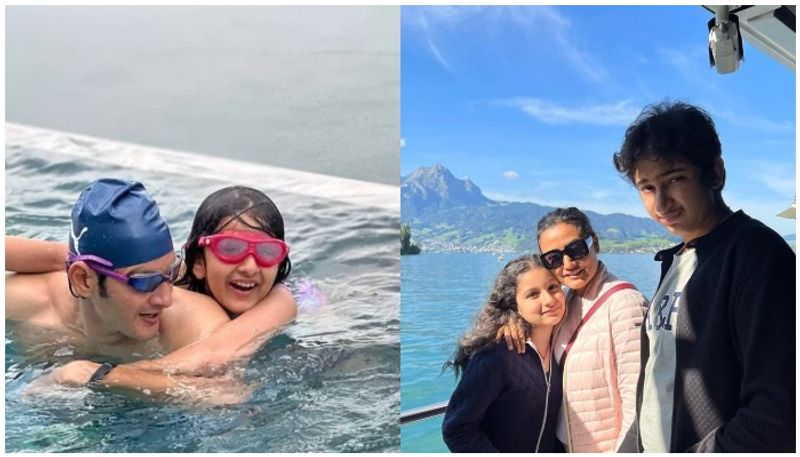 Super star Mahesh babu Switzerland family trip photos viral on social media