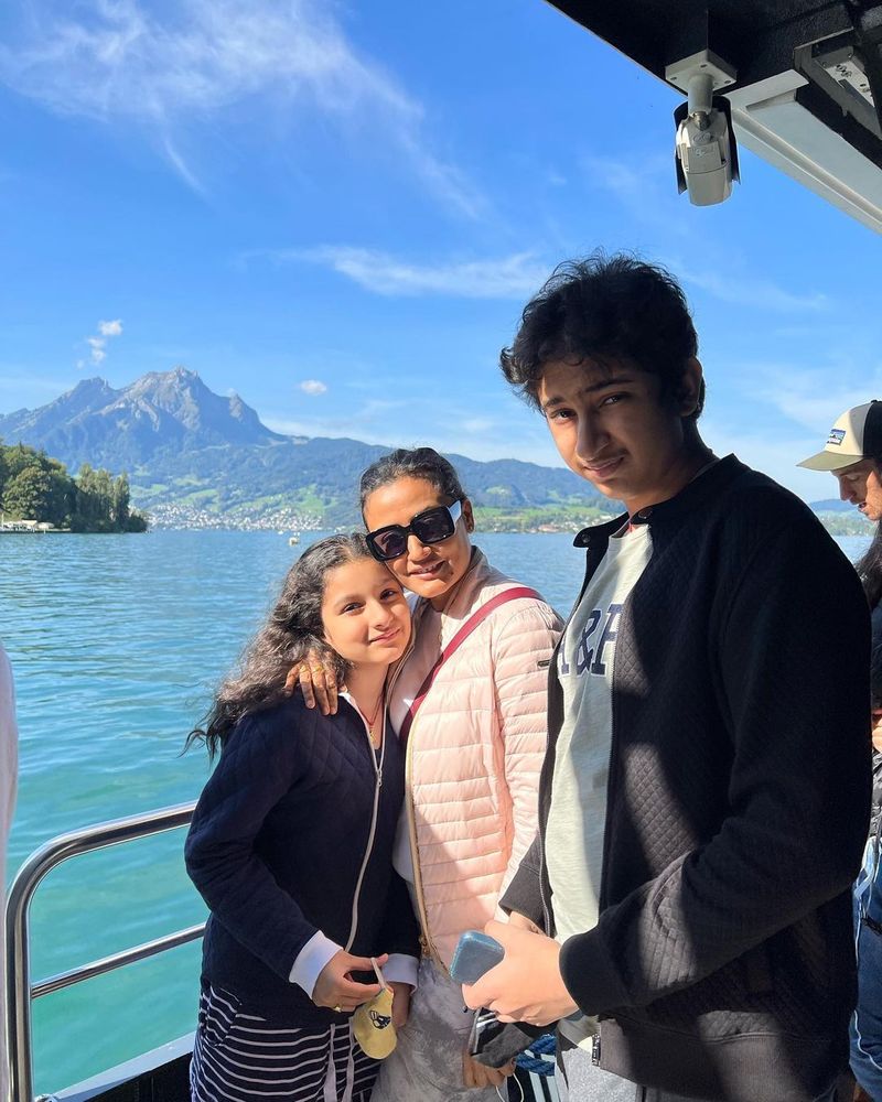 Super star Mahesh babu Switzerland family trip photos viral on social media