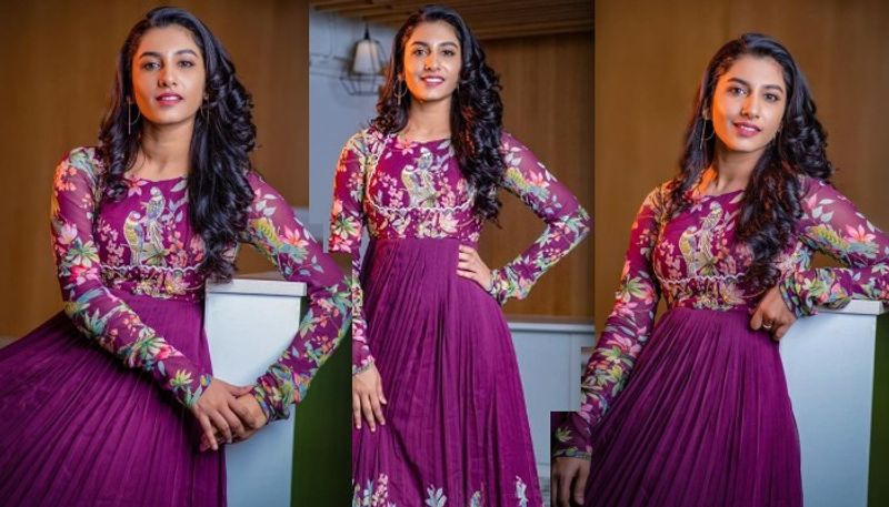 anchor vishnu priya hotness over load in purple color gown photos attracting
