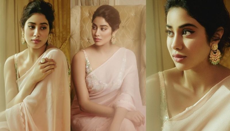janhvi kapoor shared her latest stunning photos in hot saree pics trending