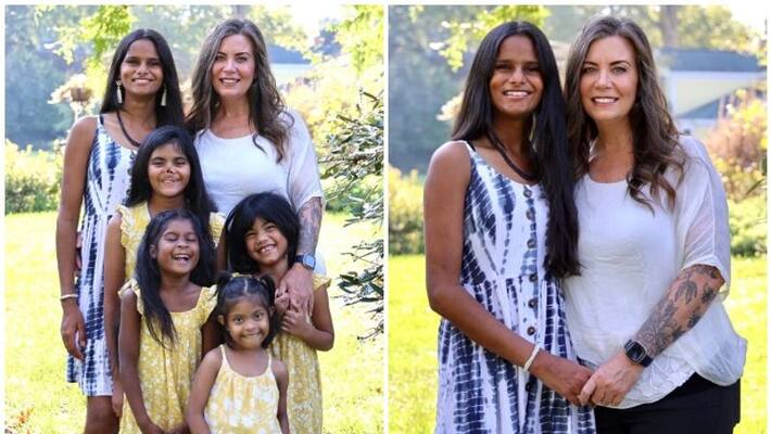 US woman adopts five girls from India US woman adopts five girls from India