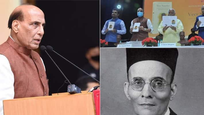 Veer Savarkar controversy, along with Mohan Bhagwat, Defense Minister Rajnath Singh also told him a mahanayak Veer Savarkar controversy, along with Mohan Bhagwat, Defense Minister Rajnath Singh also told him a mahanayak