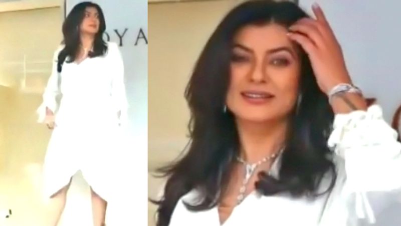 Sushmita Sen averts fall as she trips while posing for camera video goes viral BRD