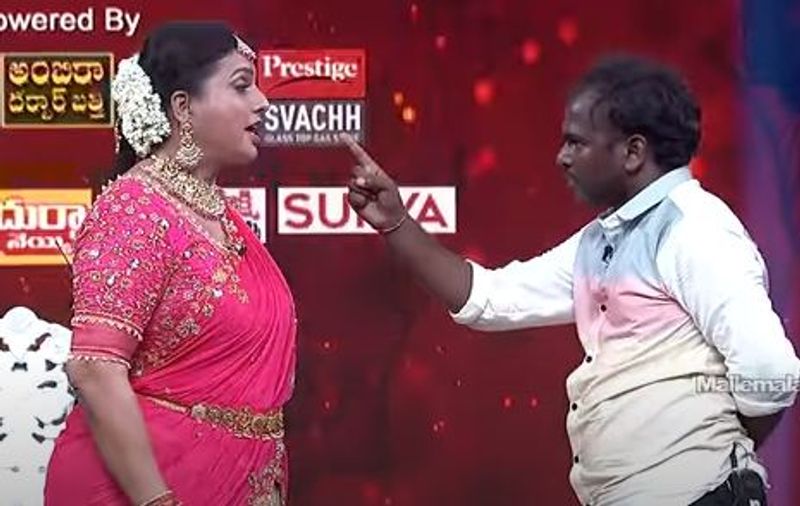 jabardasth varsha fire on immanuel he is with new girl roja strong warning