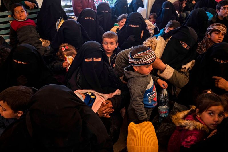 a tented city home to the wives and children of IS