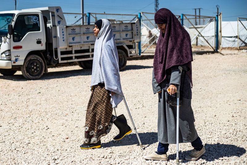 a tented city home to the wives and children of IS
