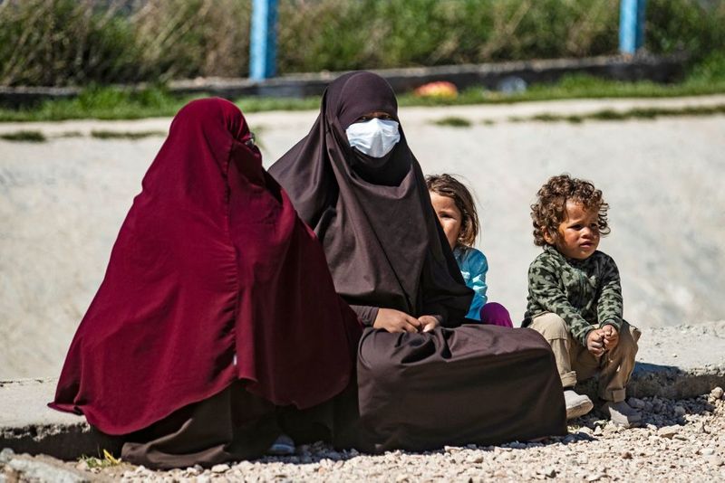 a tented city home to the wives and children of IS