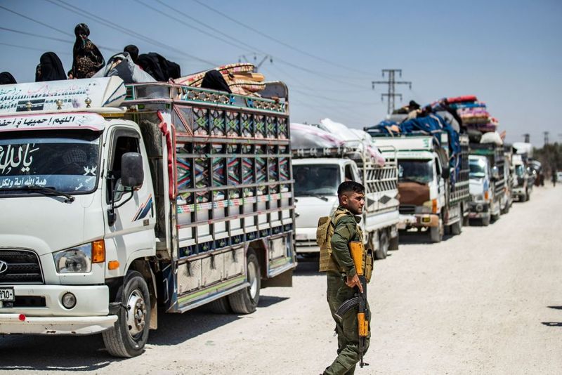 a tented city home to the wives and children of IS