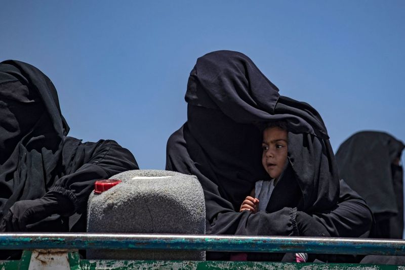 a tented city home to the wives and children of IS