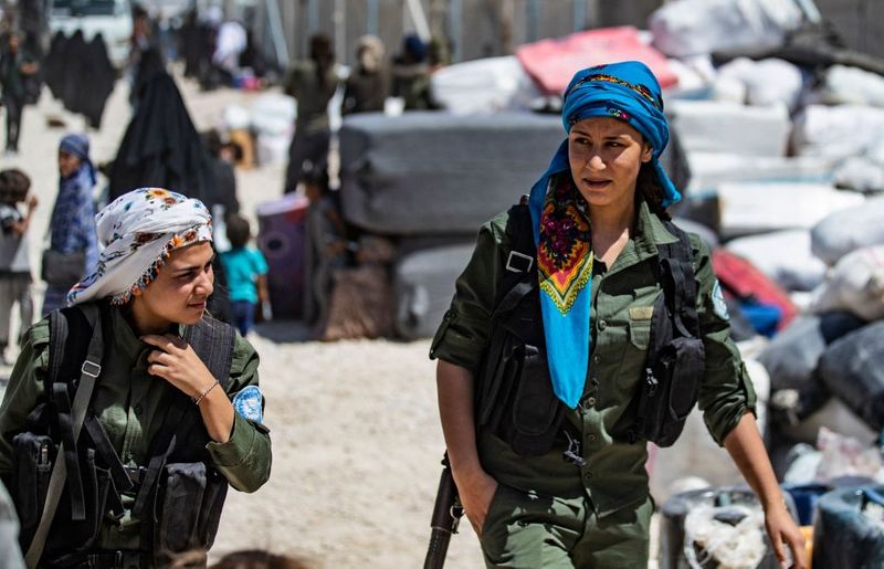 a tented city home to the wives and children of IS