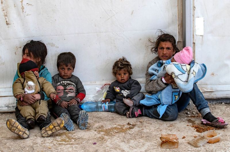 a tented city home to the wives and children of IS
