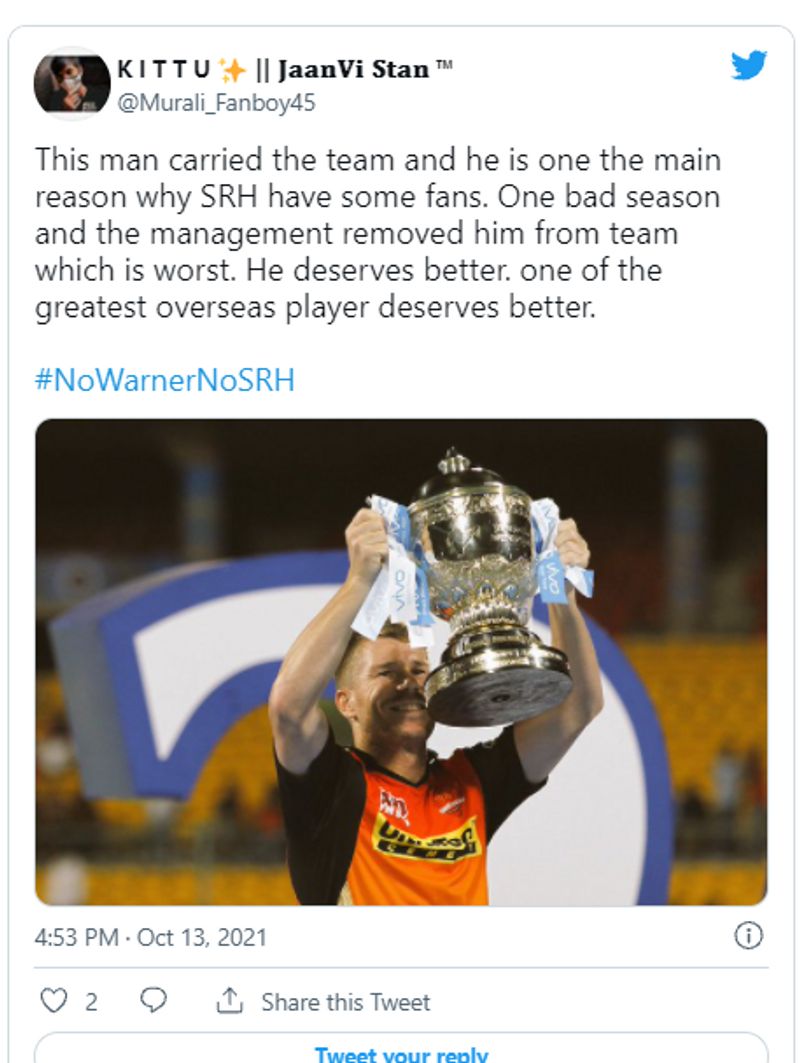 IPL 2021 SRH fans started campaign to retain David Warner in IPL 2022 Auction